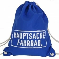HIBIKE "Hauptsache Fahrrad." Turnbeutel Coton-Stoffpoche Bleu